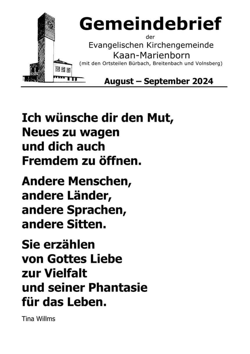 Gemeindebrief Aug 2024 - Sep 2024